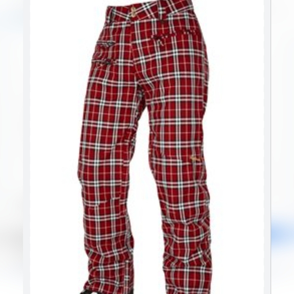Surfanic | Stunner Red Plaid Tartan Snow Pants Unisex - Picture 13 of 13